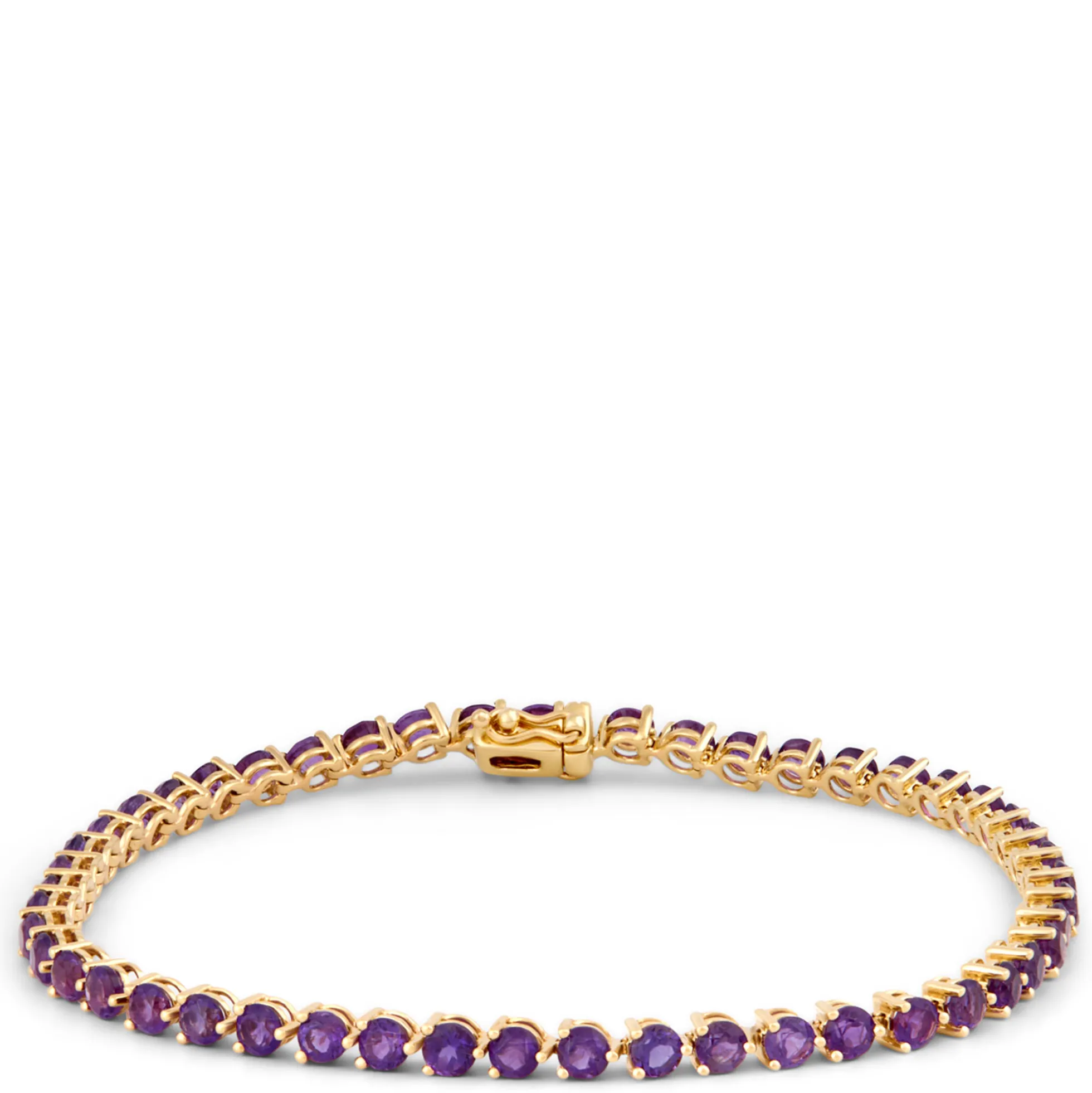 Amethyst Tennis Bracelet, 14K Yellow Gold