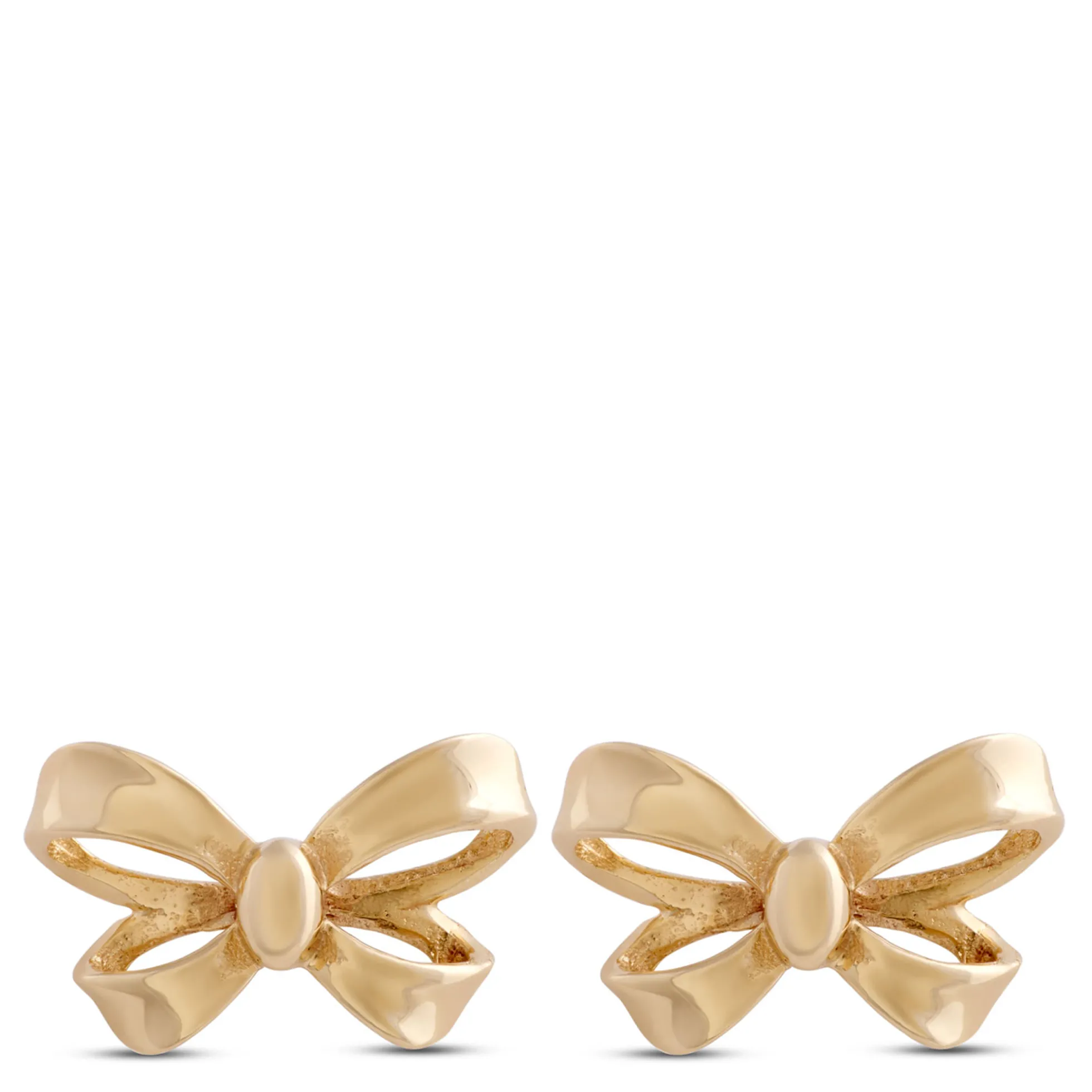 Baby Bow Earrings, 14K Yellow Gold