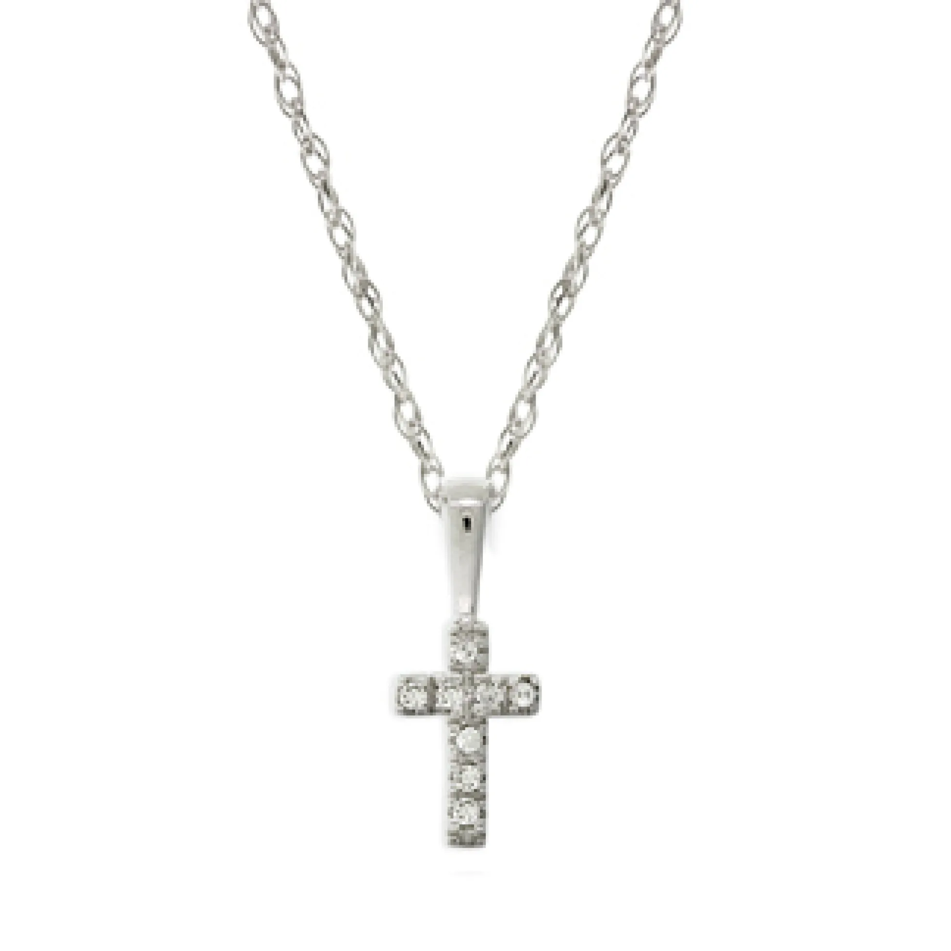 Baby Diamond Cross Pendant 14K