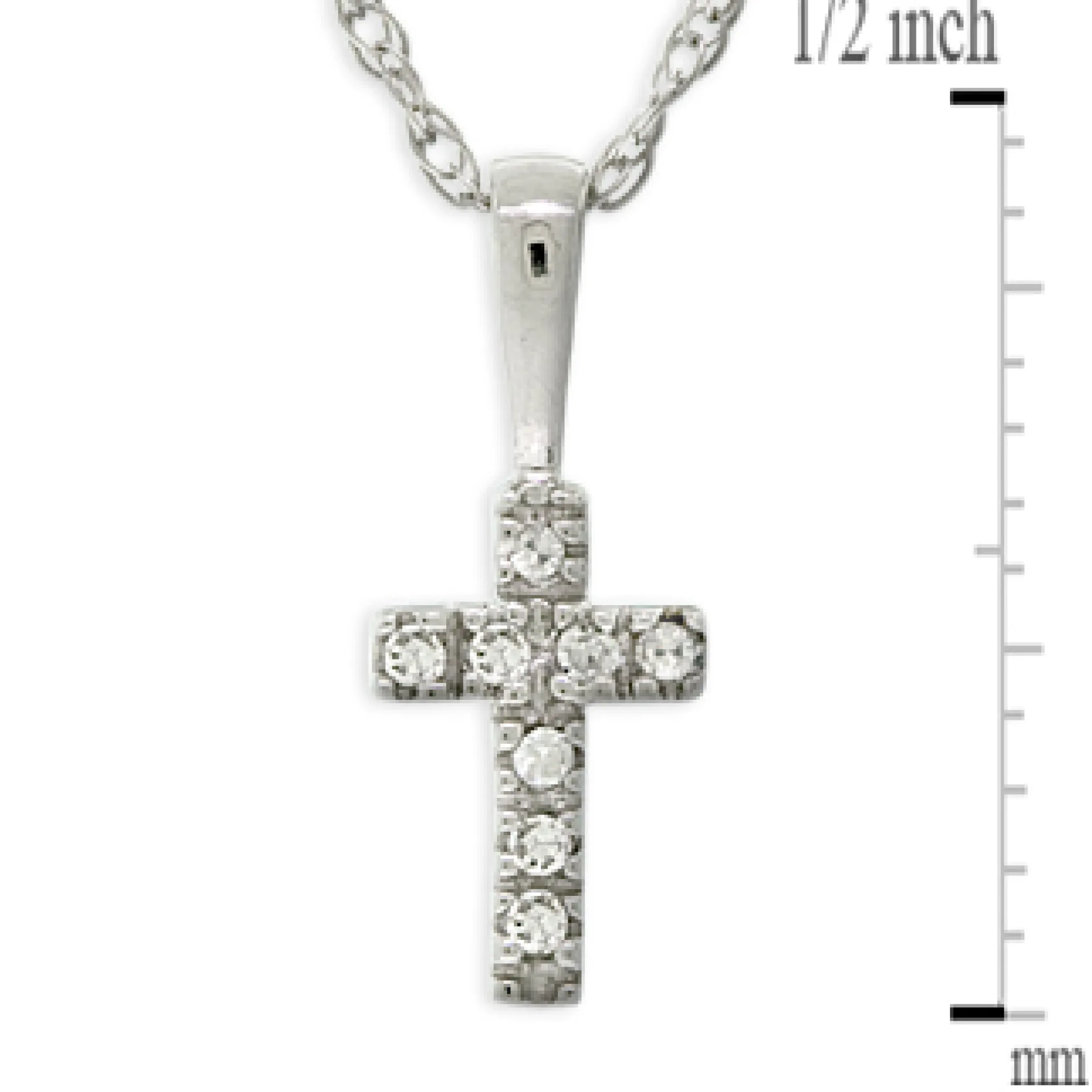 Baby Diamond Cross Pendant 14K