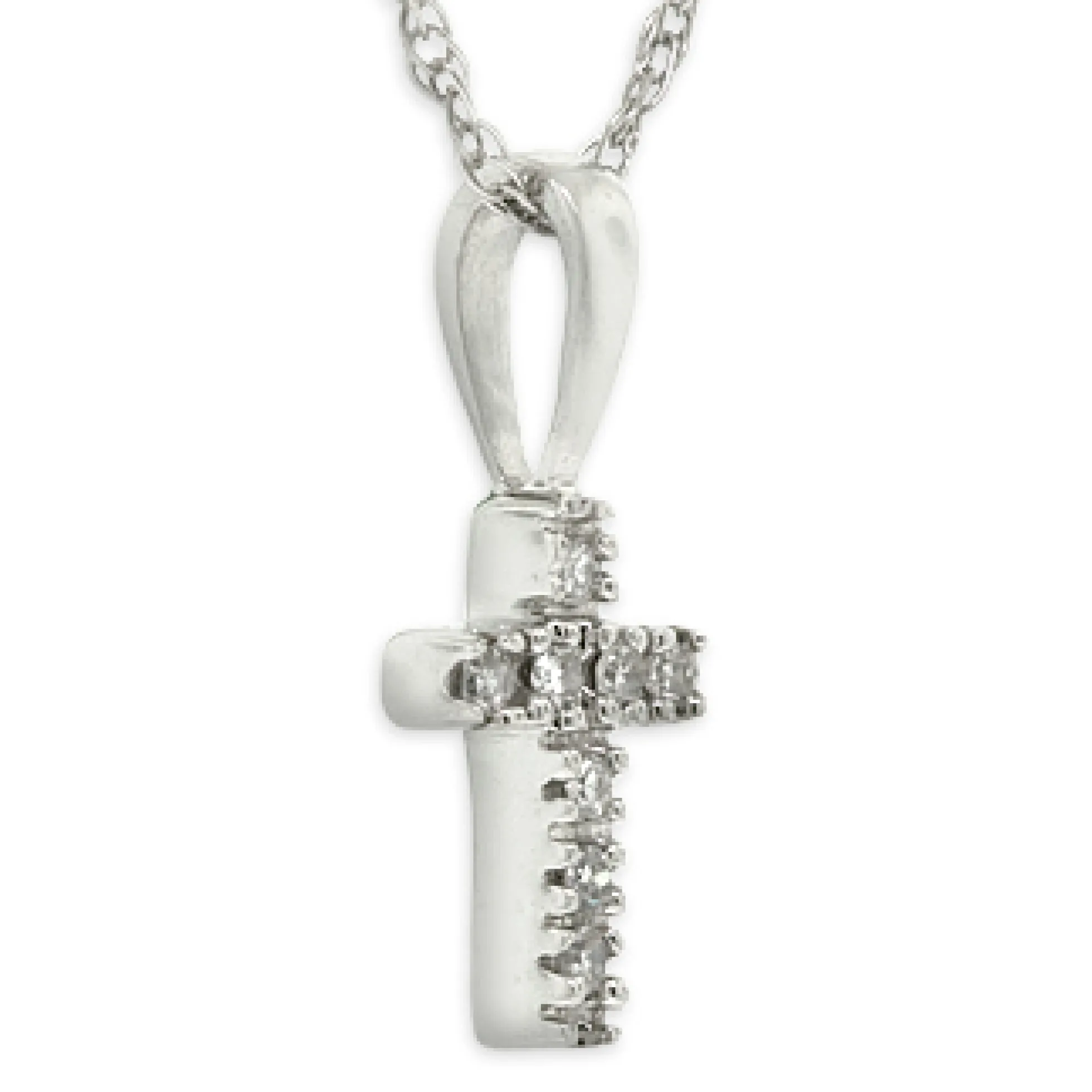 Baby Diamond Cross Pendant 14K