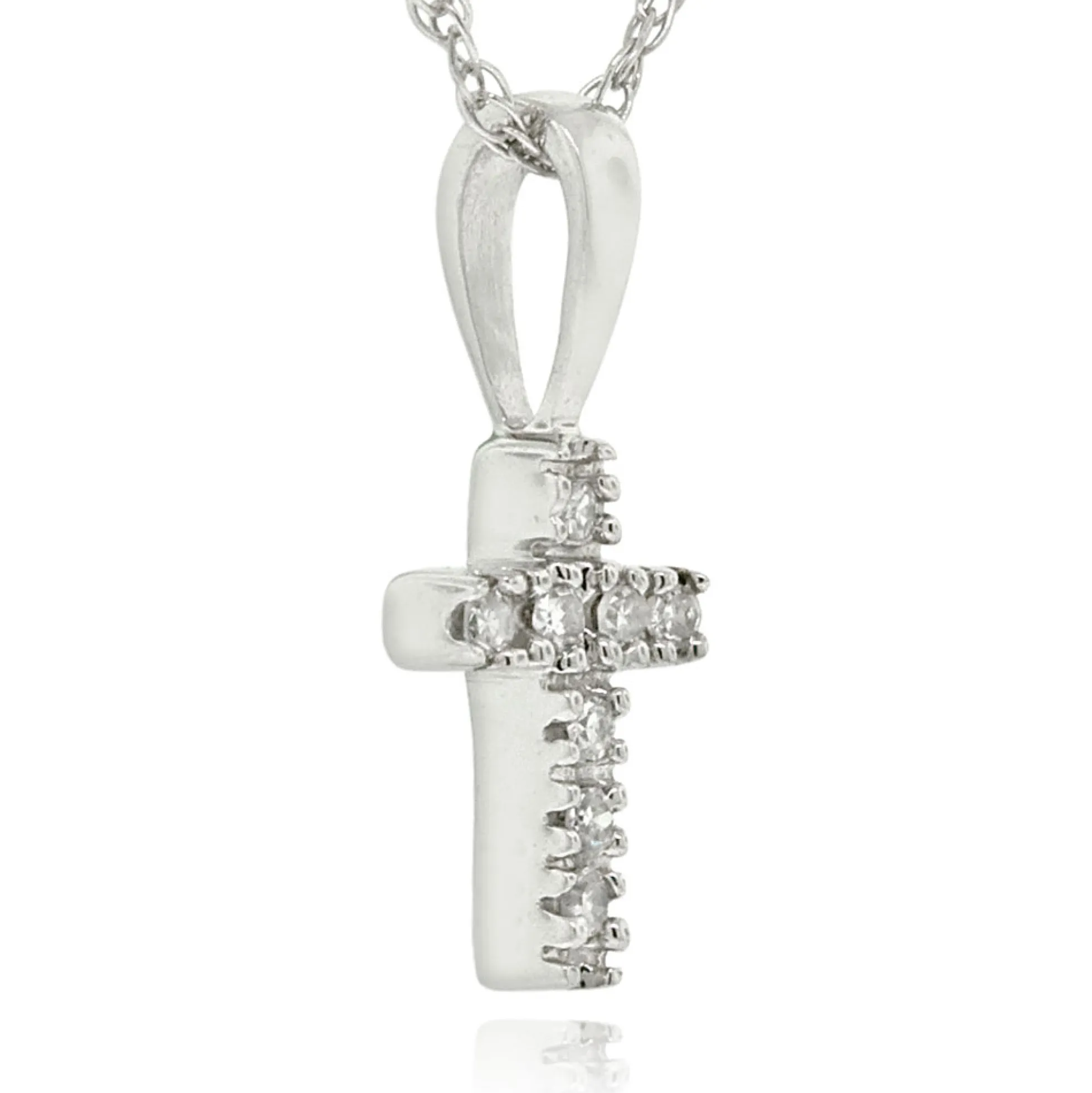 Baby Diamond Cross Pendant 14K