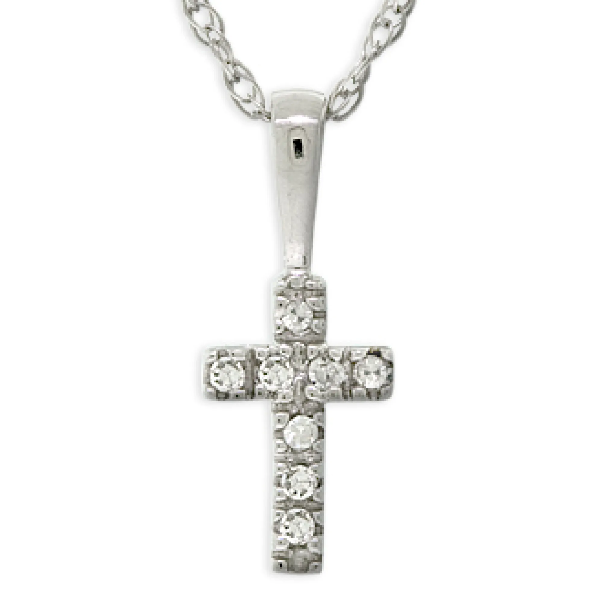 Baby Diamond Cross Pendant 14K