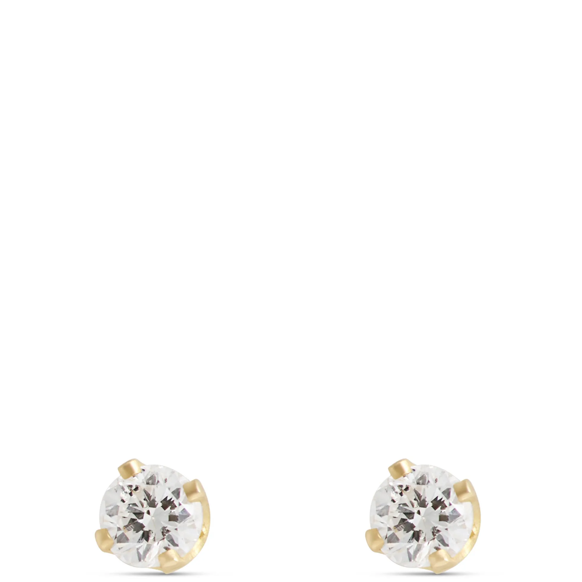 Baby Diamond Studs, 14K Yellow Gold