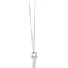 Baguette and Round Diamond Cross Pendant, 14K White Gold