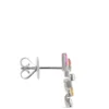 Baguette Rainbow Sapphire Earrings, 14k White Gold