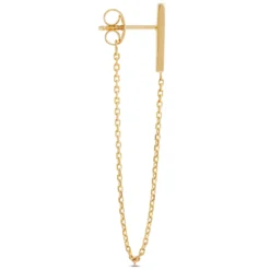 Bar & Chain Earrings 14K