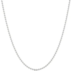 Bead Chain, 18-Inches, 14K White Gold