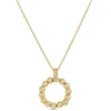 Beaded Circle Pendant Necklace, 14K Yellow Gold