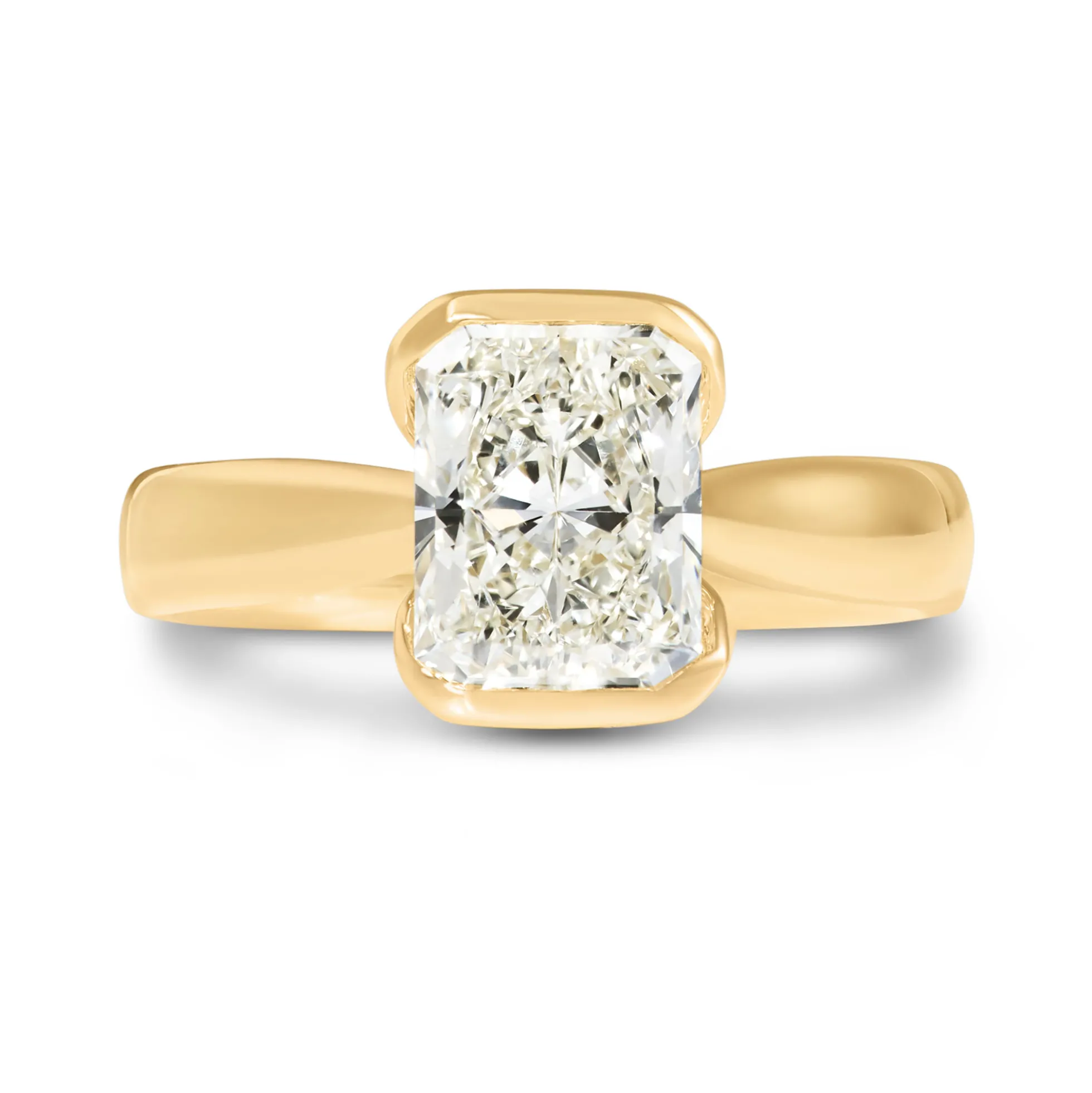 Bella Ponte Radiant Cut Engagement Ring, 2-¼ Carat, 18K Yellow Gold