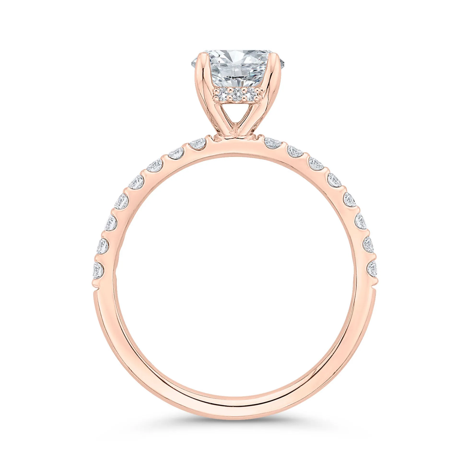 Bella Ponte Rose Gold Engagement Ring Setting 14K