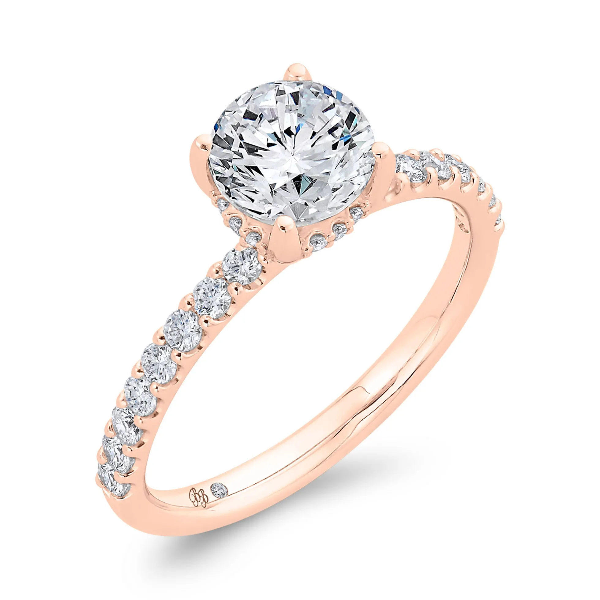Bella Ponte Rose Gold Engagement Ring Setting 14K