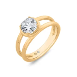 Bella Ponte Split Shank Engagement Ring Setting, 14K Yellow Gold