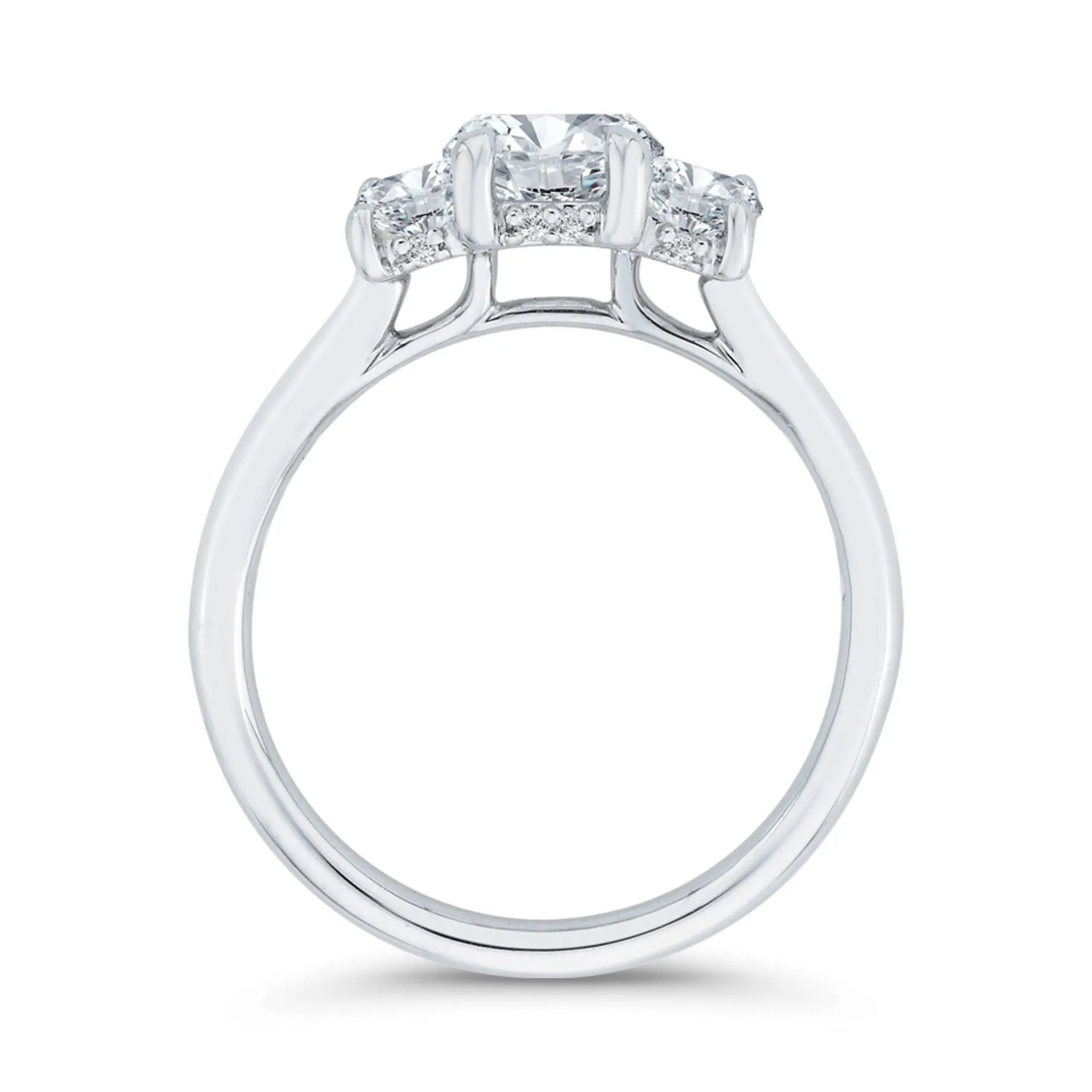 Bella Ponte 3-Stone Emerald Cut Diamond Engagement Ring in Platinum