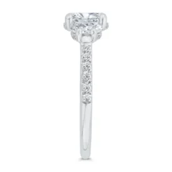 Bella Ponte 3-Stone Oval Diamond Engagement Ring 14K