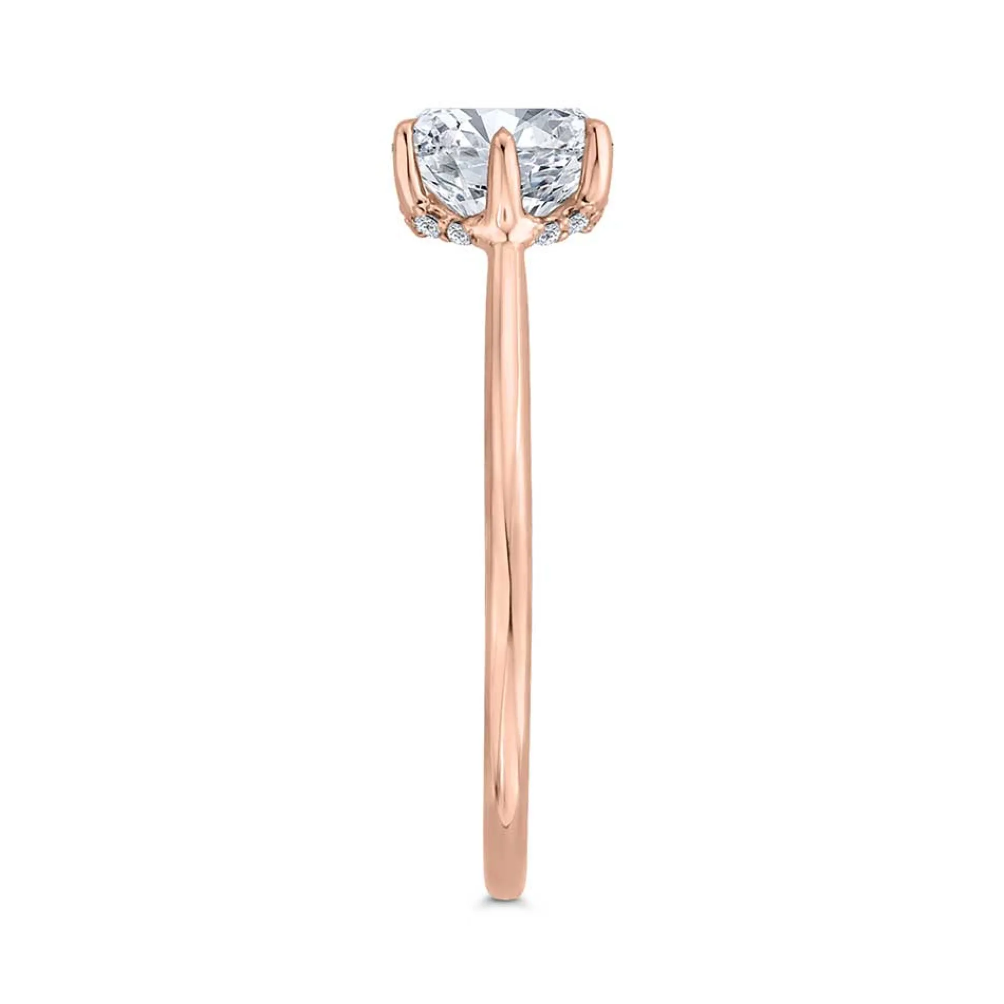 Bella Ponte "The Whisper Crown" Rose Gold Diamond Engagement Ring Setting 14K