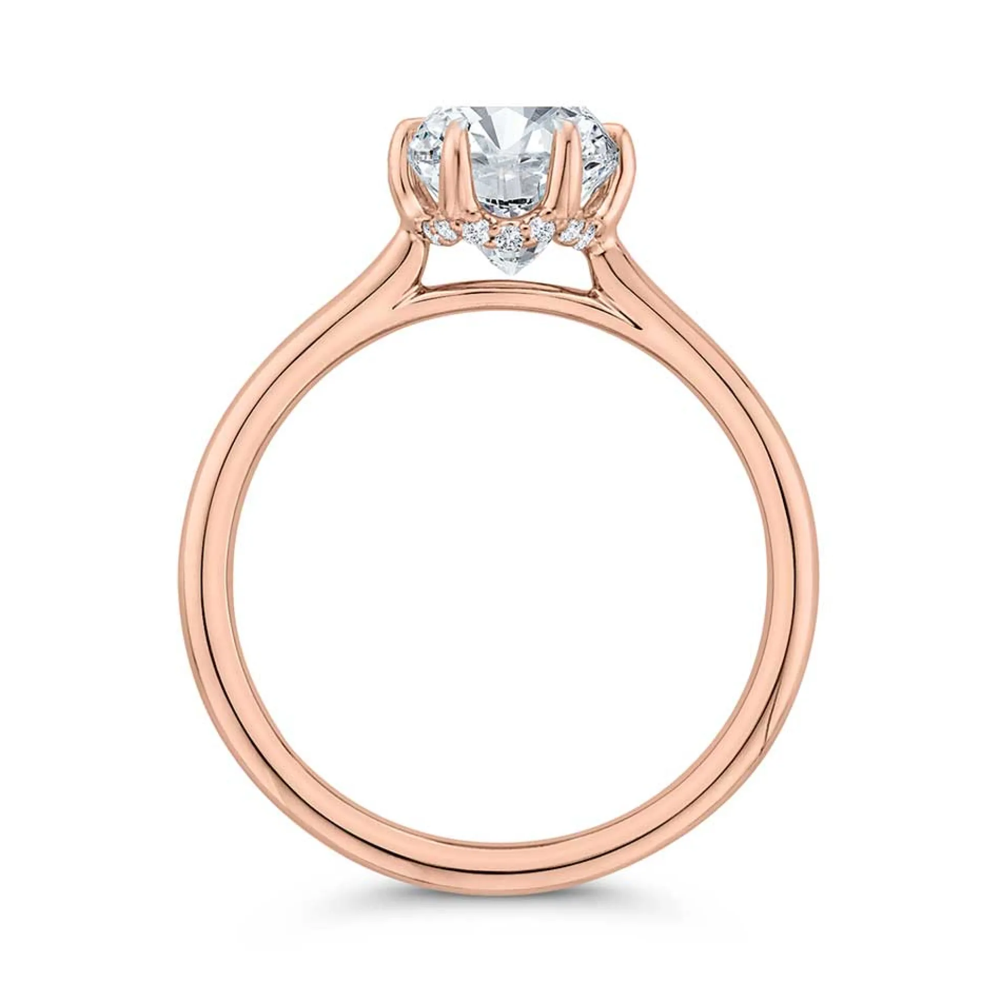 Bella Ponte "The Whisper Crown" Rose Gold Diamond Engagement Ring Setting 14K