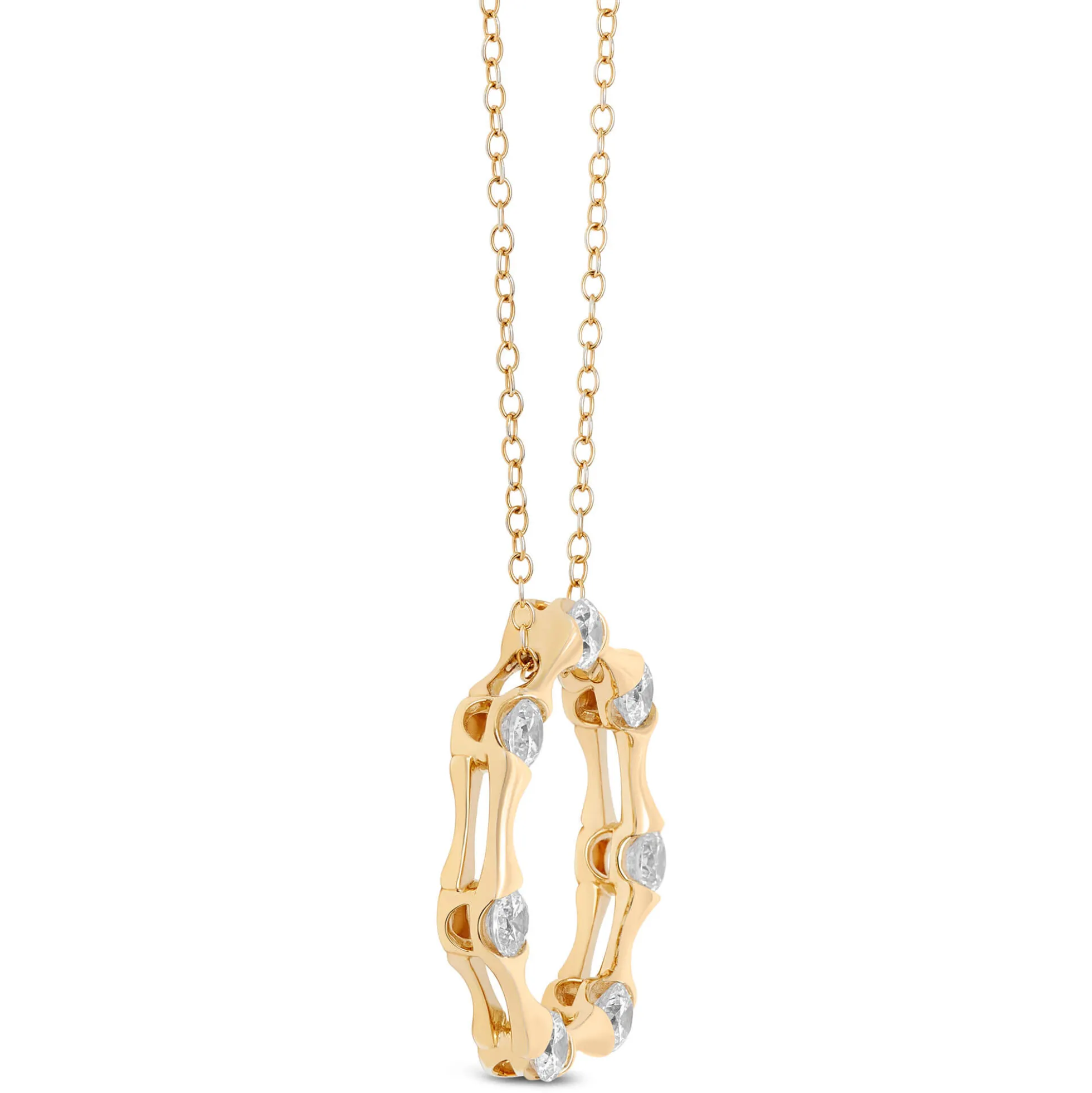 Ben Bridge Signature Circle Diamond Pendant Necklace, 18K Yellow Gold