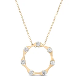 Ben Bridge Signature Circle Diamond Pendant Necklace, 18K Yellow Gold