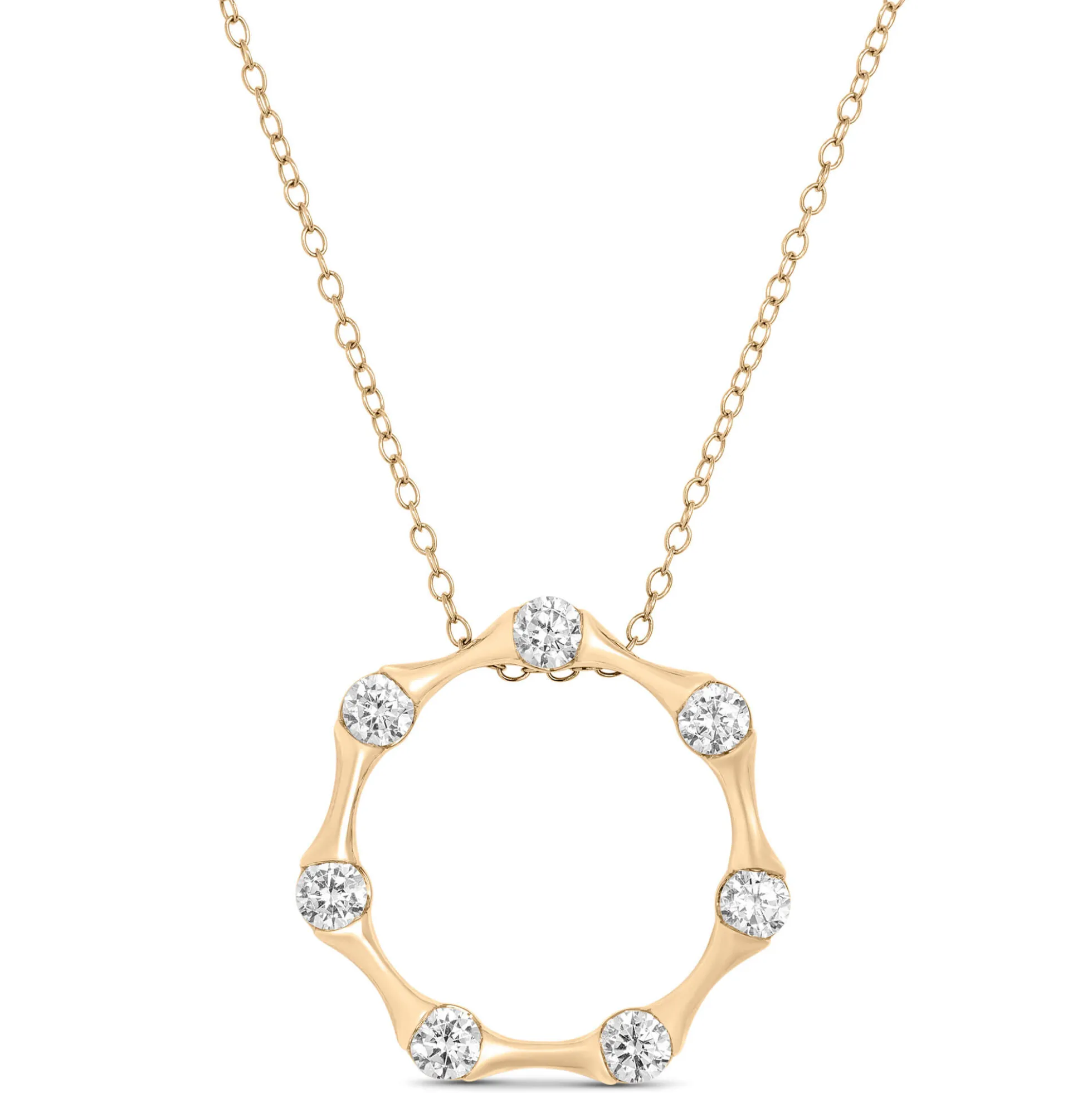 Ben Bridge Signature Circle Diamond Pendant Necklace, 18K Yellow Gold