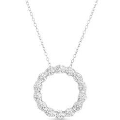 Ben Bridge Signature Circle Pendant Diamond and Platinum Necklace