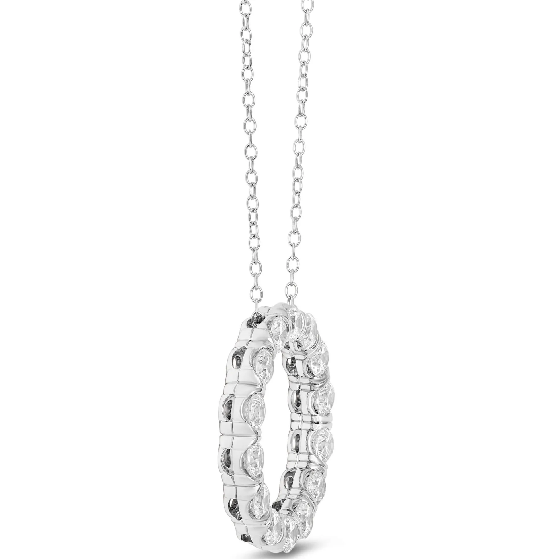 Ben Bridge Signature Circle Pendant Diamond and Platinum Necklace