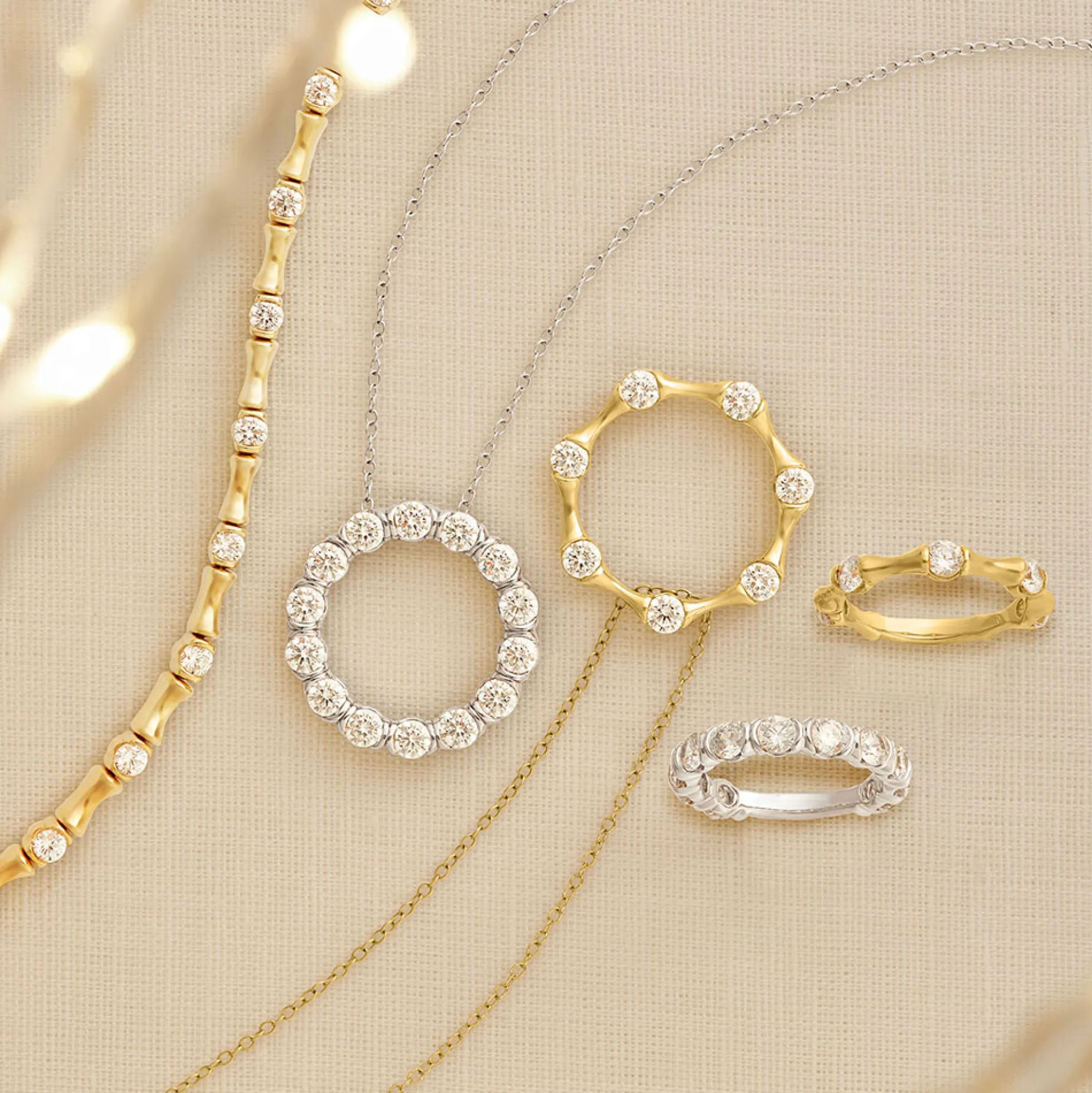 Ben Bridge Signature Circle Pendant Diamond and Platinum Necklace
