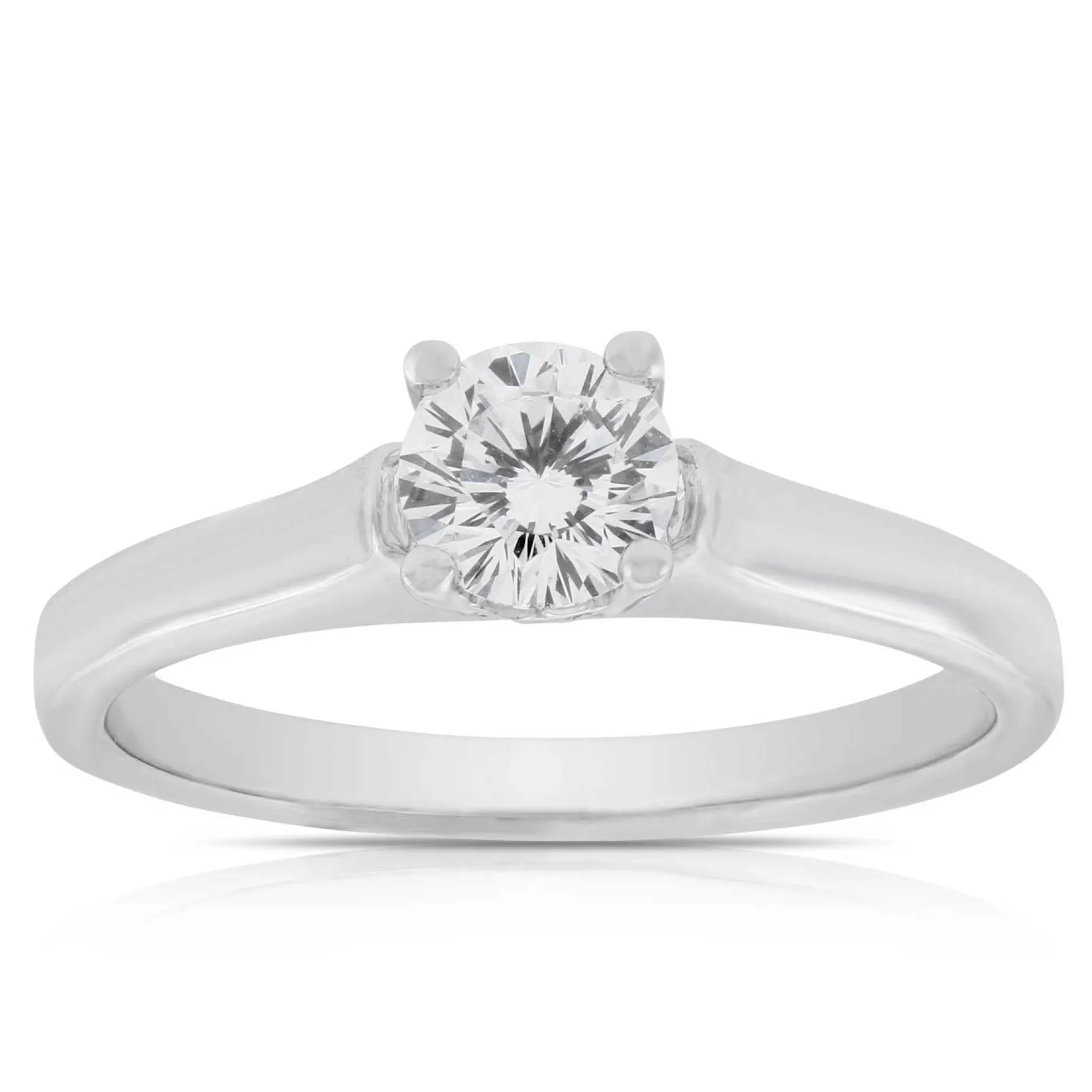 Ben Bridge Signature Diamond Engagement 18K White Gold Ring