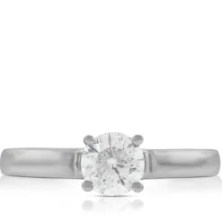 Ben Bridge Signature Diamond Solitaire Engagement Ring 18K White Gold