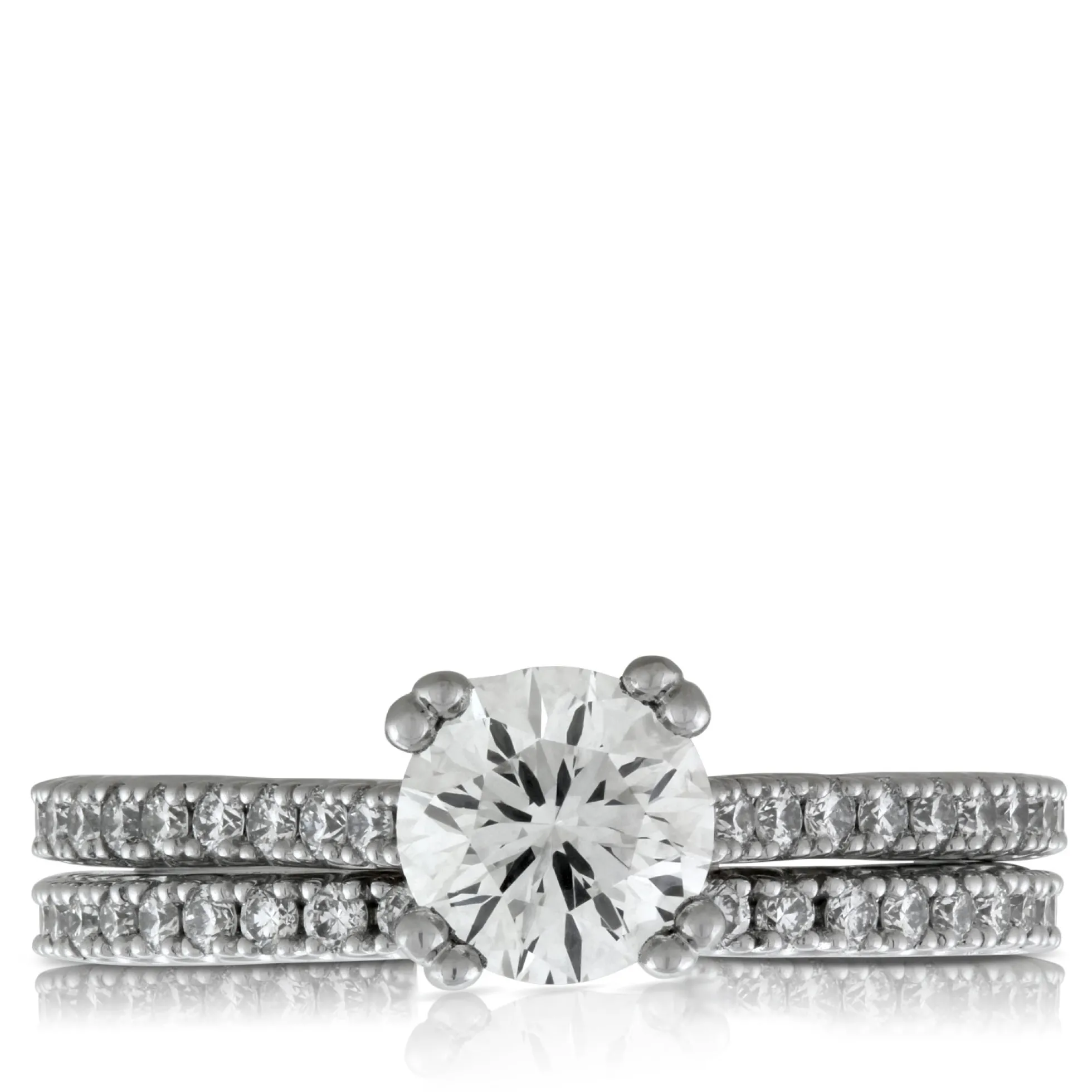 Ben Bridge Signature Diamond Two-Tone Bridal Set 18K