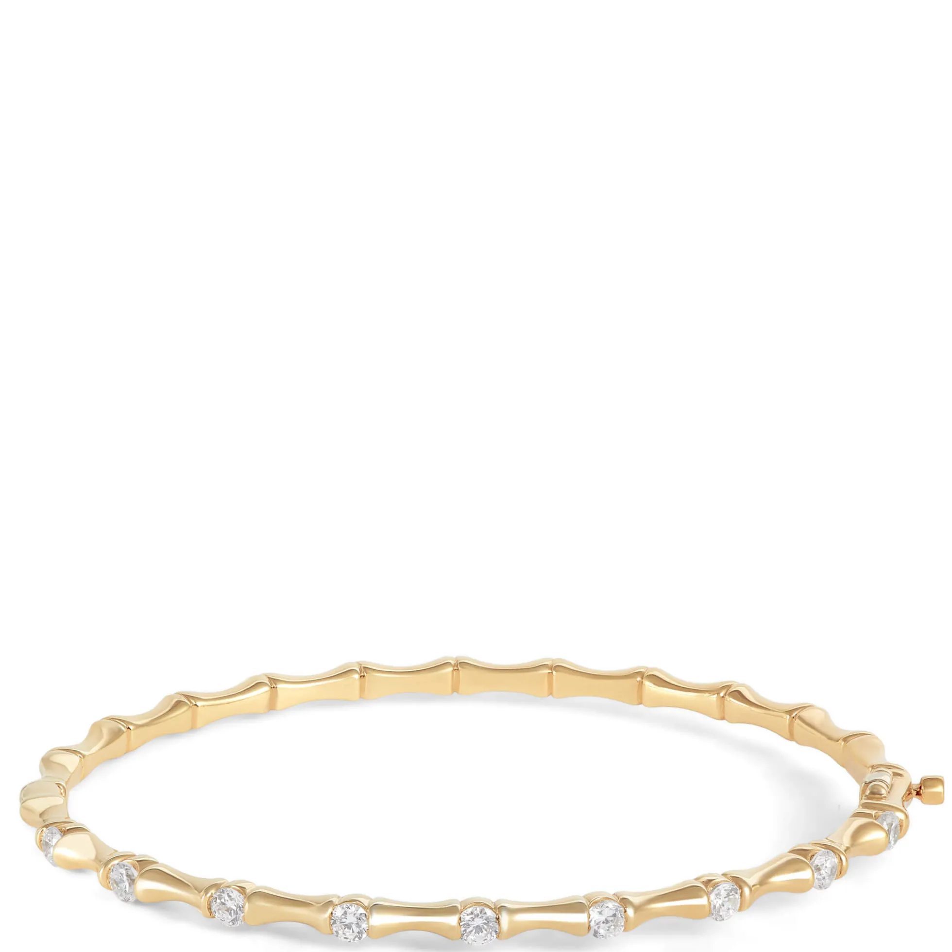 Ben Bridge Signature Hinged Diamond Bangle Bracelet, 18K Yellow Gold
