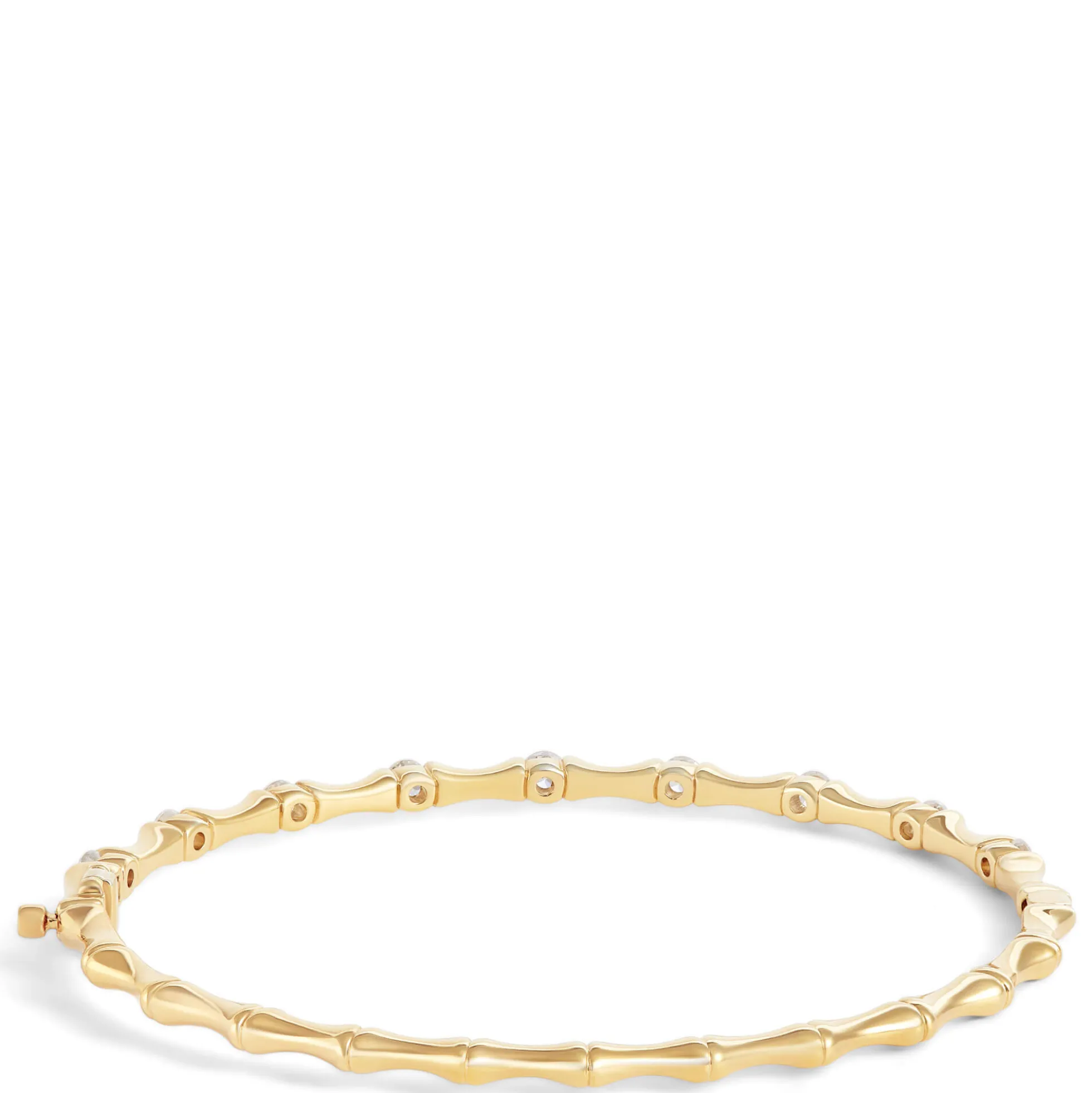 Ben Bridge Signature Hinged Diamond Bangle Bracelet, 18K Yellow Gold