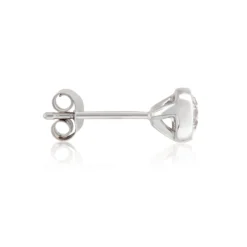 Bezel Set Classic Round Diamond Studs, 3/4 Carat, 14K White Gold