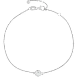 Bezel Set Diamond Bracelet, 14K White Gold