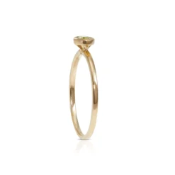 Bezel Set Oval Peridot Ring 14K