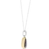 Bezel Set Pear Shaped Rhodolite Pendant, 14K White and Yellow Gold
