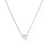Bezel Set Solitaire Diamond Pendant, 14K White Gold