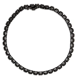 Black Diamond Bracelet, Rhodium Plated Sterling Silver