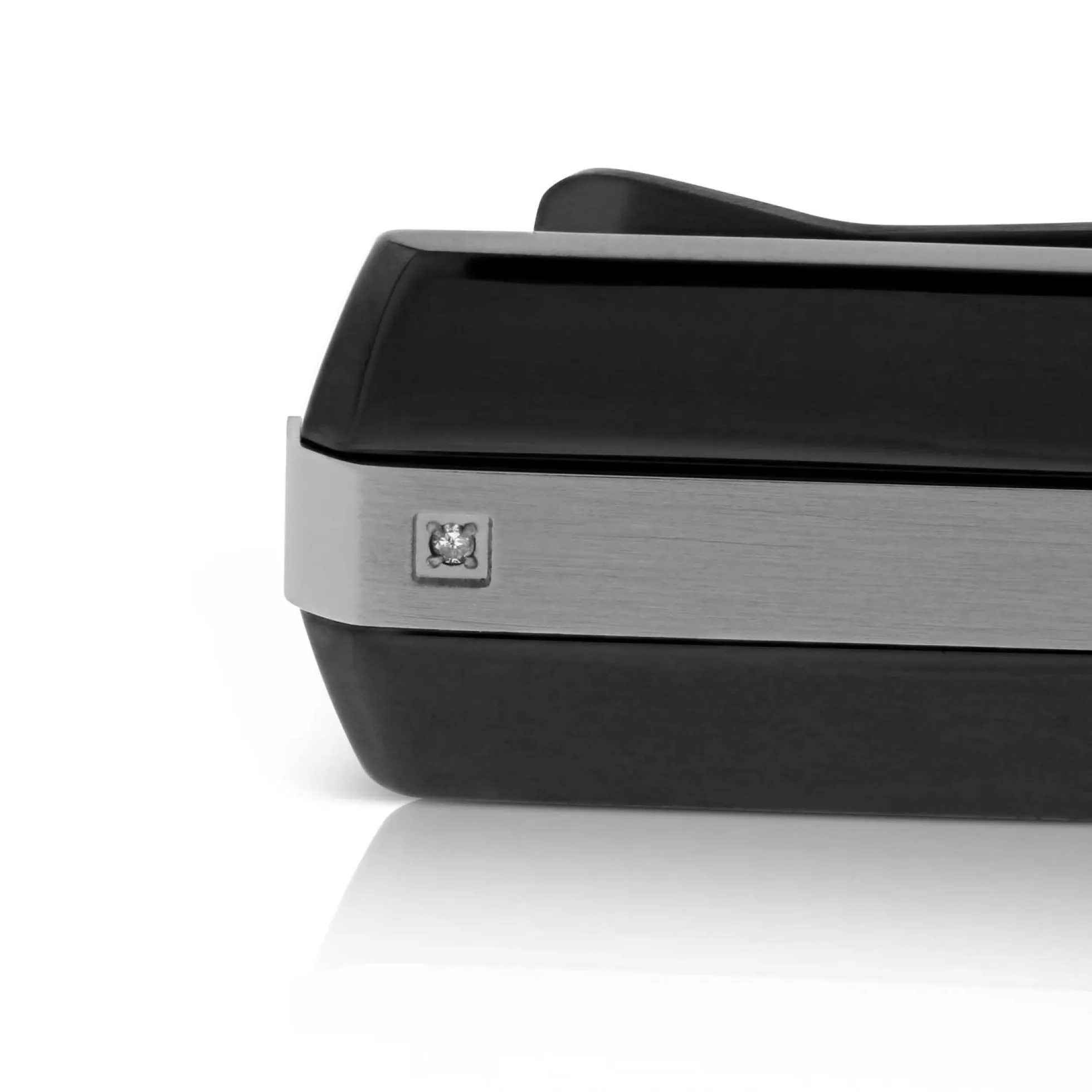 Black IP Diamond Money Clip in Stainless Steel