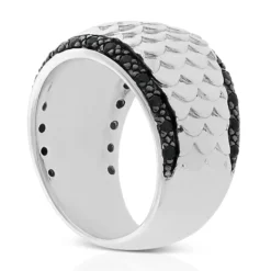 Black Sapphire Fish Scale Ring