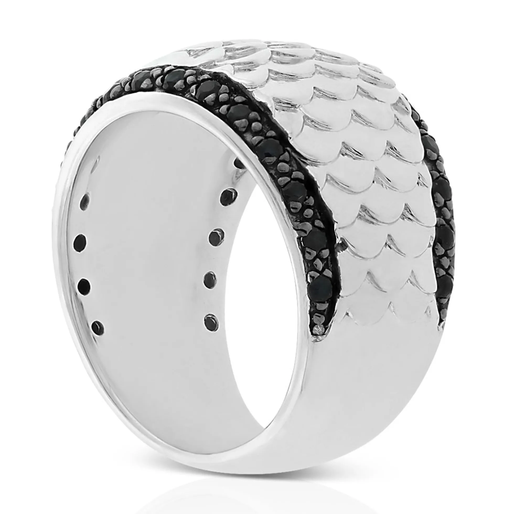 Black Sapphire Fish Scale Ring