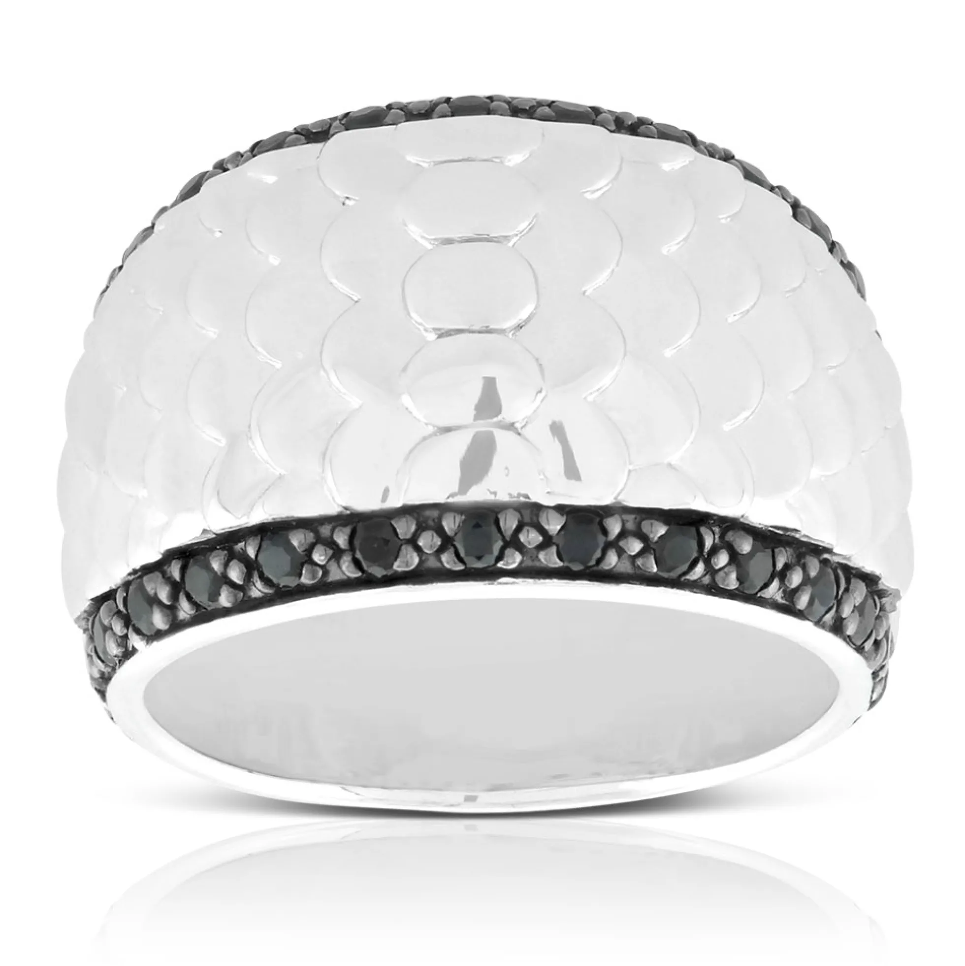 Black Sapphire Fish Scale Ring