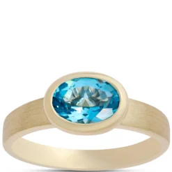 Blue Topaz Ring, 14K Yellow Gold
