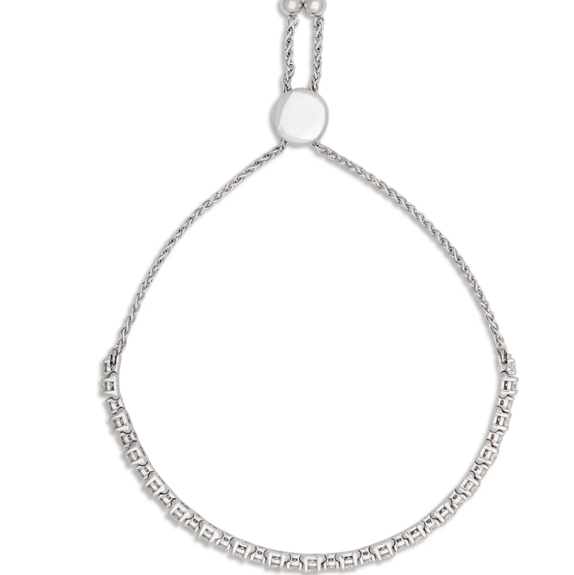 Bolo Diamond Tennis Bracelet, 14k White Gold
