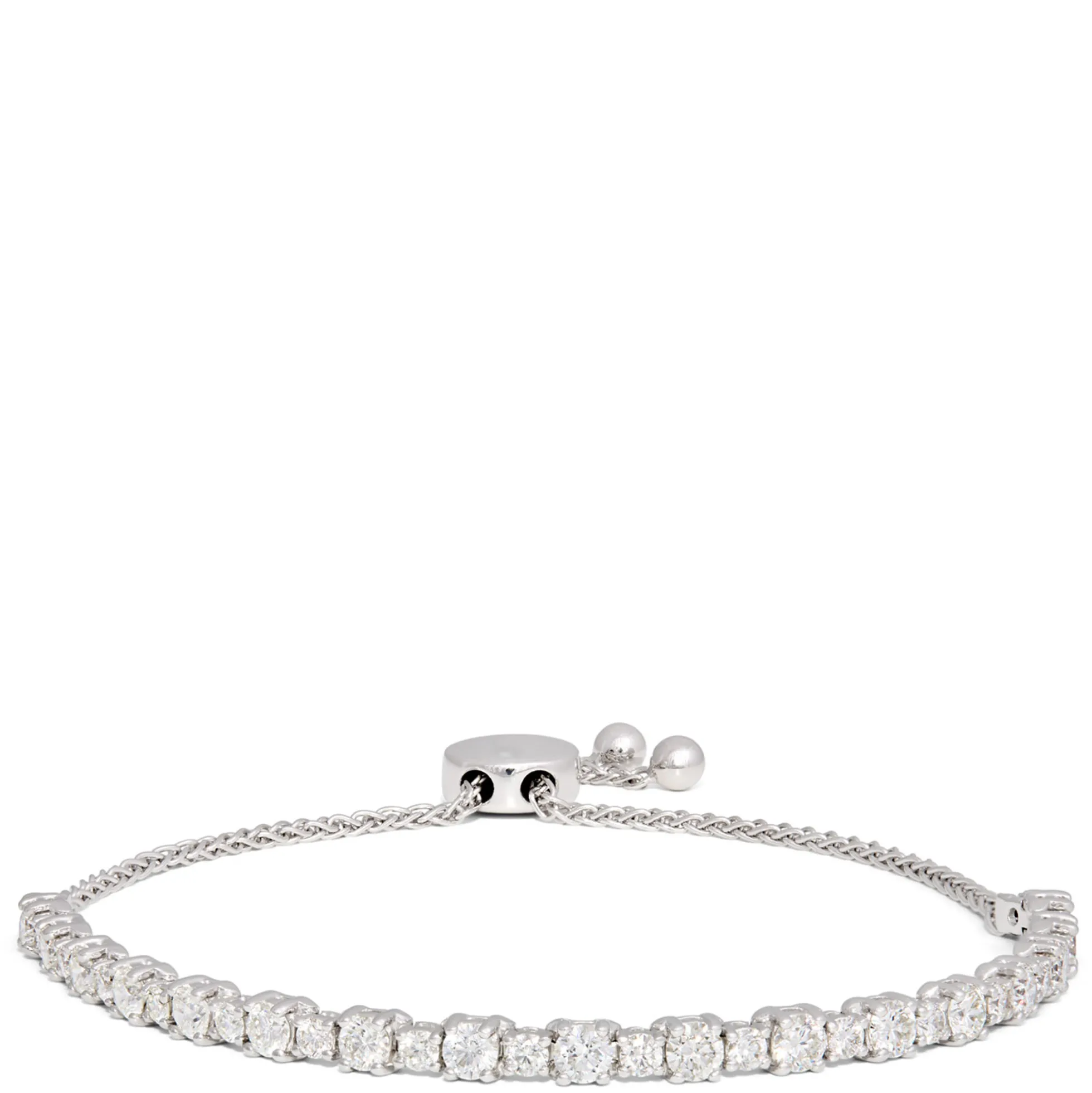 Bolo Diamond Tennis Bracelet, 14k White Gold