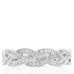 Braid Diamond Ring 14K
