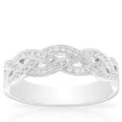 Braid Diamond Ring 14K