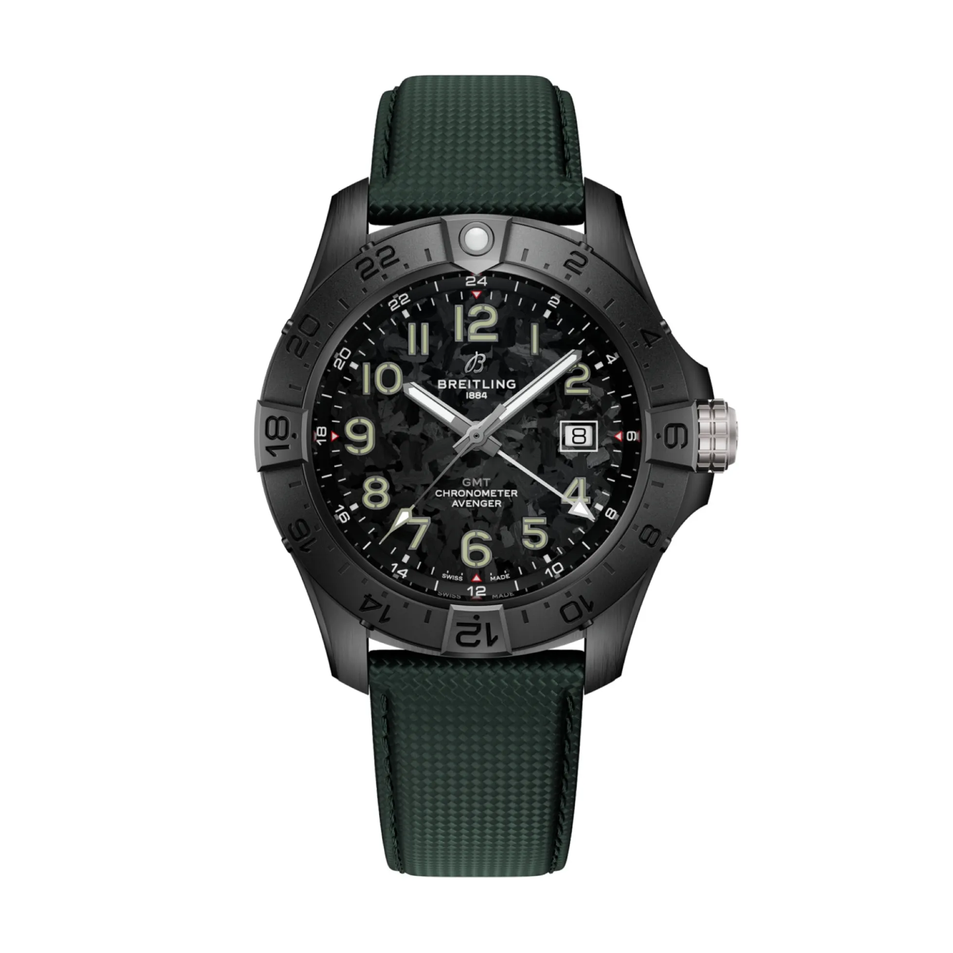 Breitling Avenger Automatic GMT Night Mission Black Dial Watch, 44 mm