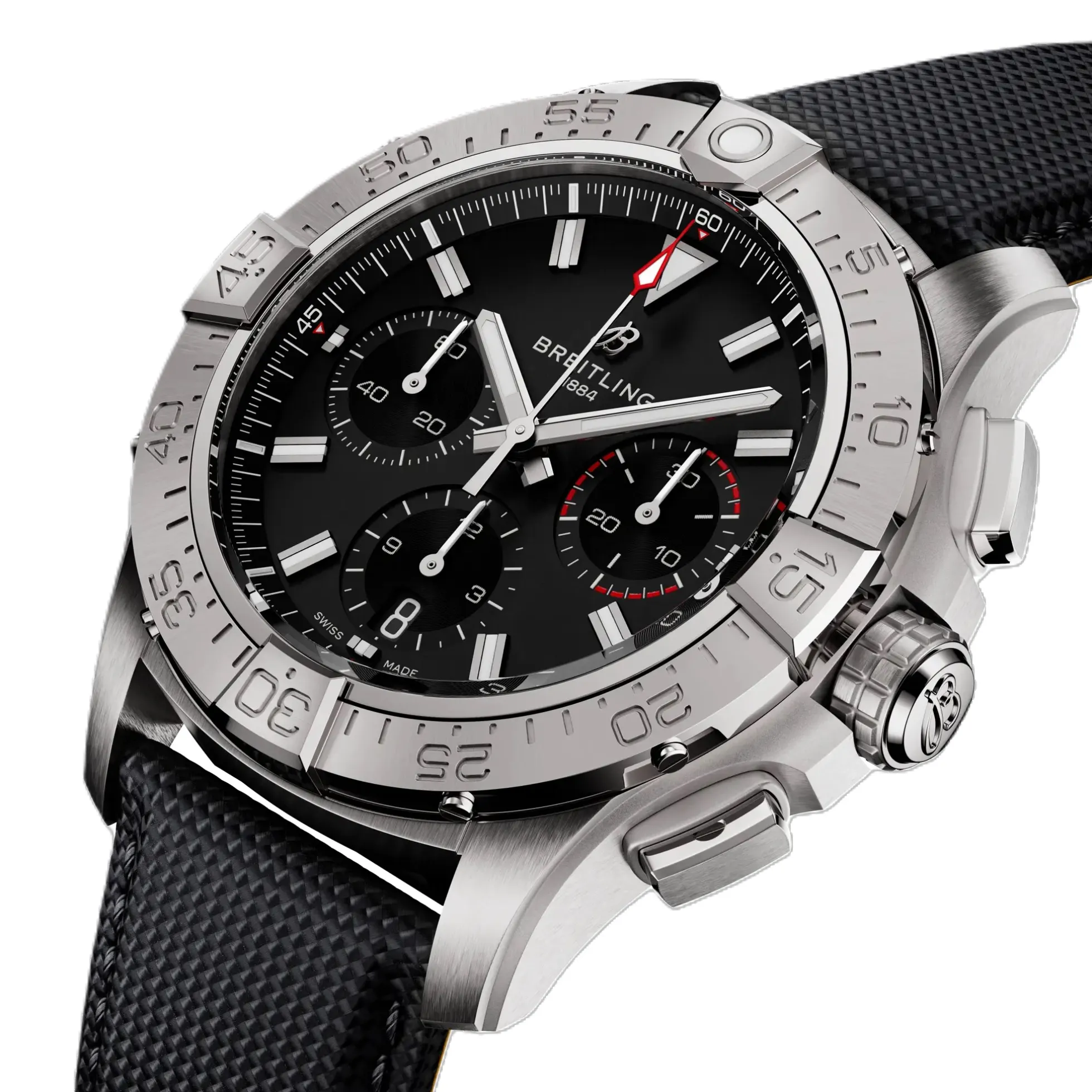 Breitling Avenger BO1 Chronograph Black Dial Calf Leather Strap, 42 mm