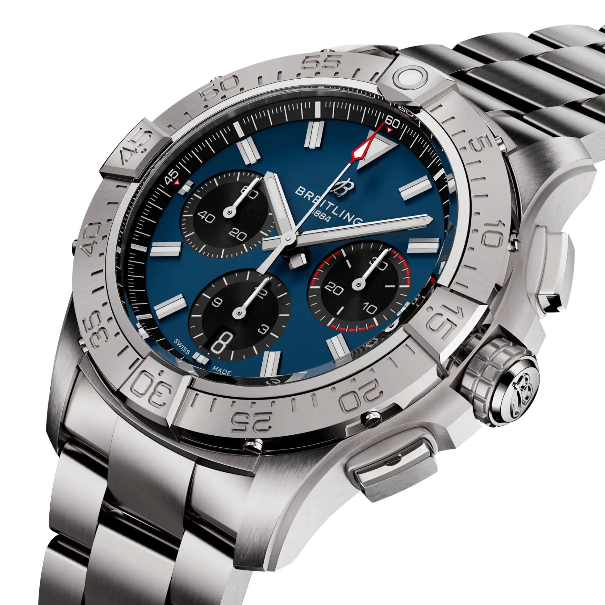 Breitling Avenger BO1 Chronograph Blue Dial Stainless Steel Bracelet, 42 mm